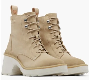 Sorel Hi Line wasserdichte Schnürstiefel mit Absatz Größe 10 Keramik Kreide Wildleder 200 $ - Bild 1 von 8
