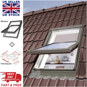 Optilight TLP Centre Pivot PVC Roof Windows Flashing White PVC Loft Rooflight - Picture 1 of 14