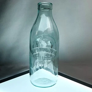 Vetreria Etrusca VE Absolutely Pure Milk Bottle Vintage Green Glass Italy 32 oz - Picture 1 of 10