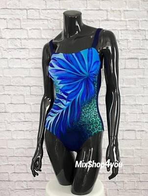 Schwab Badeanzug in Bandeauform blau 38-52 C D neu - Bild 1 von 3
