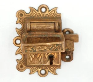 Antique Clark MFG. CO. Aesthetic Bronze Ice Box Latch - Picture 1 of 8
