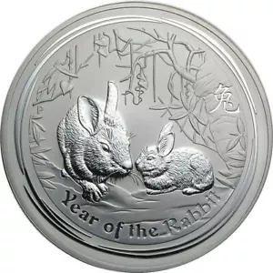 2011 1 KILO Silver KG Lunar Year of Rabbit Perth Mint Australia Round Capsule - Picture 1 of 2