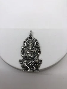 Colgante Budista Ganesha Tono Plata 2 1/2" Sin Marca Dios de Nuevos Comienzos - Imagen 1 de 5