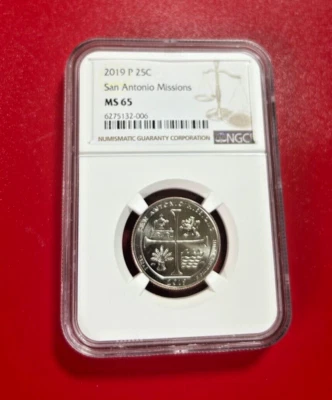 2019 P SAN ANTONIAO MISSIONS NGC MS 65 - Image 1 of 2