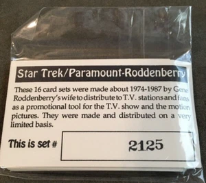 1974-1987 Star Trek Paramount Roddenberry 16 Card Promo Set #2125 - Picture 1 of 2