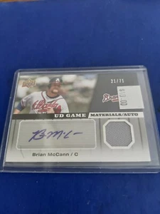 2009 Upper Dec UD Game Materials/Auto Card Brian McCann #GM-BM (#21/71) - Picture 1 of 1