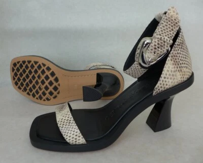 NEW AEROSOLES Snakeskin Print Leather Calico Buckled Ankle Strap Sandal Size 7.5 - Image 1 of 4