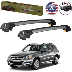 For Mercedes GLK Class 2009 2015 Grey Roof Racks Cross Cargo Bike Ski Kayak Bars - Picture 1 of 8