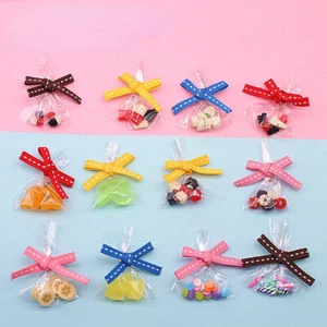 6PC 1/12 Scale Dollhouse Miniature Bagged Sliced Fruit Cakes Snack Food Kitchen - Picture 1 of 12