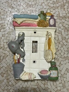 Tocador de baño vintage 3D interruptor de luz única placa cubierta decoración acento de pared - Imagen 1 de 3