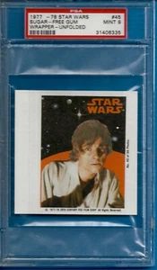 1977 Star Wars Sugar-Free Gum Wrapper #45 Luke Skywalker (Rookie) Psa 9 - Picture 1 of 2