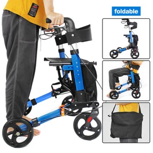 Foldable Rollator Walking Frame Mobility Walker Wheels Aid Elderly Disability AU - Picture 1 of 15