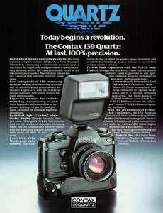 1980 Contax 139 Quartz Original 80s Vintage Camera Print Ad Begins A Revolution - Bild 1 von 6