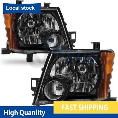 For 2005-2015 Nissan Xterra Halogen Type Headlights Headlamp Black Assembly Set Foto 1 de 4