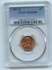 1987 D 1C Lincoln Cent PCGS MS66 - Picture 1 of 1