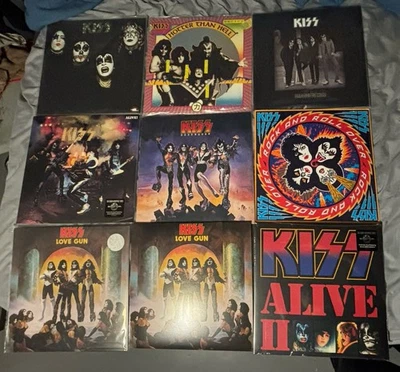 KISS LP 1974-77 Discography 9 180 Gram LOT (Selt Titled To Alive II)  NM TO NEW - Image 1 of 2