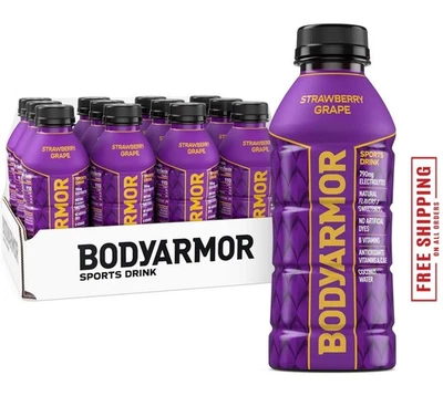 BODYARMOR Bebida Deportiva Bebida Deportiva, Fresa Uva, 16 Fl Oz (Paquete de 12) Foto 1 de 4