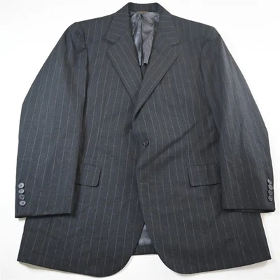 Chaqueta Blazer Abrigo Deportivo De Colección Hecha en EE. UU. Southwick 46S Gris Tiza Rayas Lana Foto 1 de 4