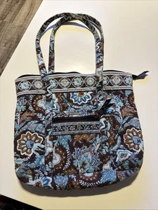 VERA BRADLEY VILLAGER HANDBAG JAVA BLUE RETIRED - Picture 1 of 9