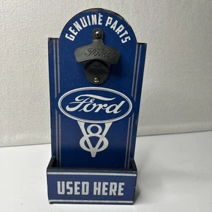 FORD Genuine Parts V8 Bottle Opener Cap Catch Tray Man Cave Garage - Picture 1 of 9