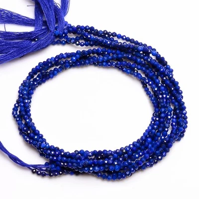 Natural Lapis Lazuli Gemstone Round Micro Faceted Beads 2.5-3 mm Strand 12.5" 28 - Image 1 of 2