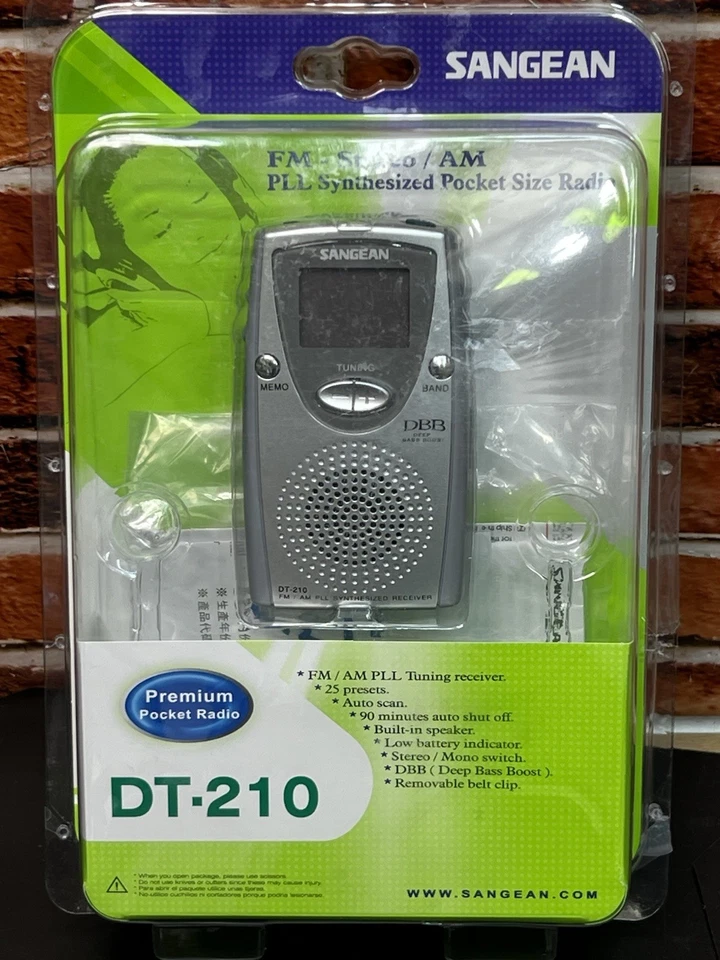 Radio de Bolsillo Sangean DT-210 FM/AM - Estéreo, Sintonización PLL, Portátil Portátil Portátil Foto 1 de 4