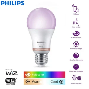 Philips WiZ 8.5W E27 Wi-Fi & Bluetooth LED Smart Bulb 220V Frosted Dimmable Lamp - Picture 1 of 7