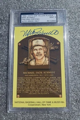 Mike Schmidt  Signed Autographed HOF Yellow Plaque Authentic PSA/DNA Mint 9 - Image 1 of 4