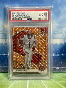 Panini Mosaic #307 Ja’Marr Chase 2021 naranja reactivo novato radiocontrol *** PSA 10 *** - Imagen 1 de 2