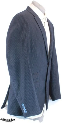 CALVIN KLEIN мужской черный синий точек Blazer спортивное пальто 2 Btn эластичной 44R - Изображение 1 из 4