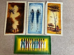 African Original Oil Painting On Canvas - Picture 1 of 5