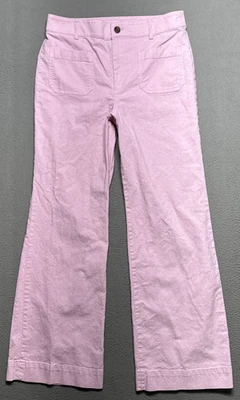 Pantalones de pana J Crew Lizzie tiro alto pierna ancha para mujer 30x29 rosa parche bolsillos Foto 1 de 4