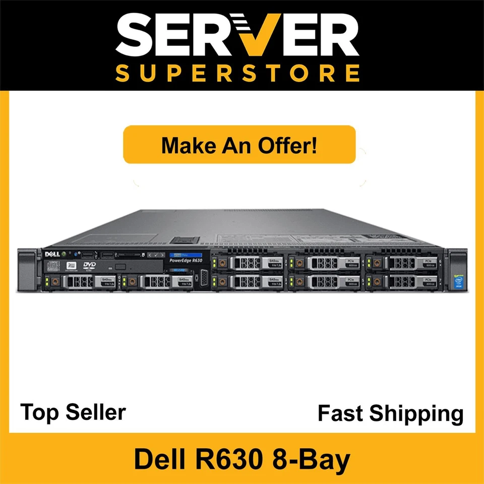 Dell PowerEdge R630 Server 2x E5-2680 V4 = 28 Cores S130 32GB RAM NEW 480GB SSD - Image 1 of 4