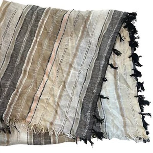 ECHO Multi-Color Striped Sparkle Wrap, Fringe & Tassels, Gan, Black, Pink, NWT! - Picture 1 of 3