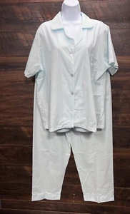 Vintage Carole Women's Blue Green 2-Piece Pants Pajama Set X-Large Light &Comfy - Picture 1 of 18