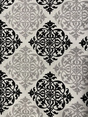 Summer Soirée Paula Prass For Michael Miller Fabric Black White Damask- 56” - Image 1 of 3