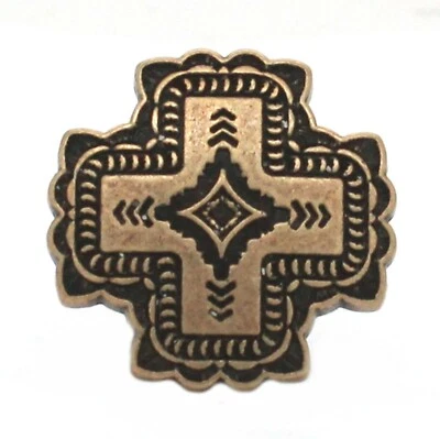 Santa Fe Cross Screw Back Concho Antique Brass 1-1/4" 7738-09 - Image 1 of 3