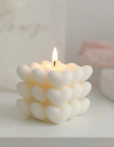 Cube Heart Candle, Heart Shaped Candle, Rubik's Lovely Cube Love Candle - Picture 1 of 6