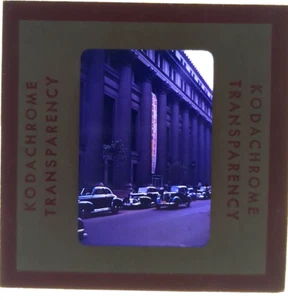 Vintage 1950s Kodak Red Border 35mm Transparency, Tall Building & Cars, Korea - Picture 1 of 3
