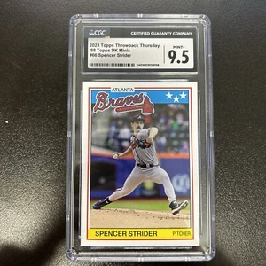 RARE Spencer Strider 2023 Topps Throwback Thursday ‘88 Topps UK Minis 66 CGC 9.5 - Picture 1 of 2