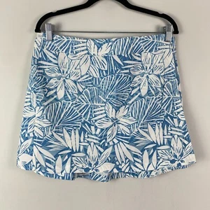RipSkirt Hawaii Modern Tropics Mini Wrap Skirt Size M Dusty Blue Floral - Picture 1 of 12