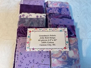 Shades of Purple Jelly Roll strips 40 pieces 2.5" x 42" cotton - Picture 1 of 3