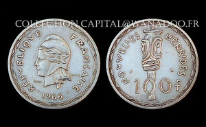 ESSAI 100 Francs 1966. Nouvelles Hébrides. Argent. Cote SUP: 200€/ FDC: 300€ - Picture 1 of 1