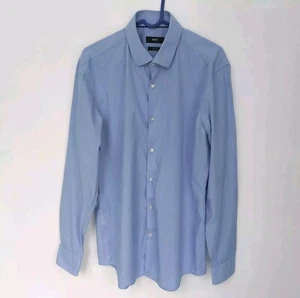 Hugo Boss Mens Slim Fit Long Sleeved Shirt Formal / Collar 15.5 39 Medium / Blue - Picture 1 of 11