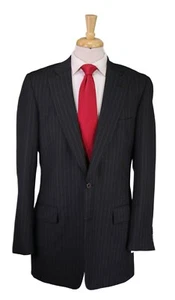 Paul Stuart Charcoal Gray Chalkstripe 2-Btn Super 110's Wool Suit 40XL 41XL - Picture 1 of 9