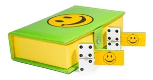 Happy Face Dominoes, 100% Acrylic. Book-Type Case - Picture 1 of 6