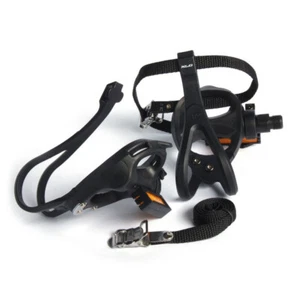 Pair Of Road Pedals PD-R01 With Heel And Strap Black SB Plus Plastic 2501821800 - Picture 1 of 1