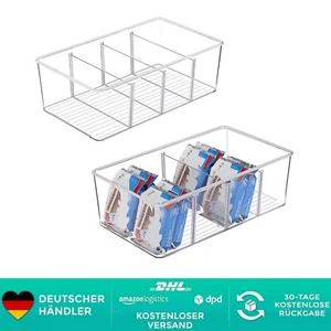 2er Kühlschrank Organizer mit 4 Fächern Küche Stapelbarer Lebensmittel Organizer - Bild 1 von 2