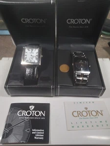Pair of New in Box Croton Mens Quartz Watches CR307842 and CA301067 - Picture 1 of 15