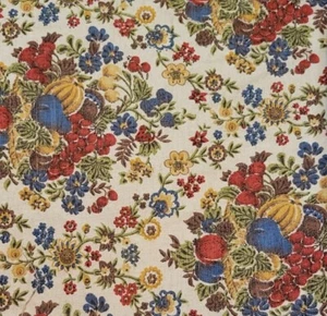 2 Yards Vintage Waverly Bonded Fabric Upholstery Fall Harvest 48 W Scotchgard - Picture 1 of 7